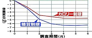 カロリー制限・糖質制限の体重変化