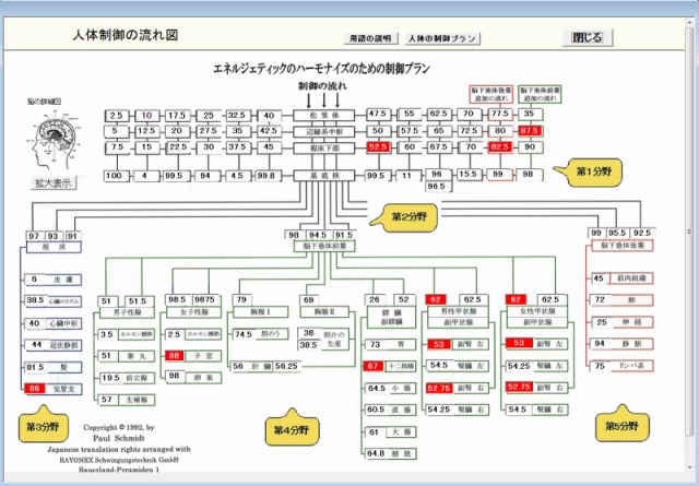 波動分析プログラム・メニュー「人体の制御図で見る」