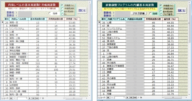 肉体レベルの共鳴度と波動調整プログラムの優先度