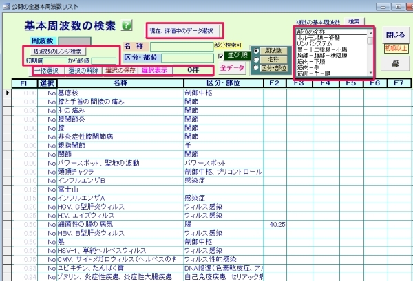 周波数データ検索プログラム